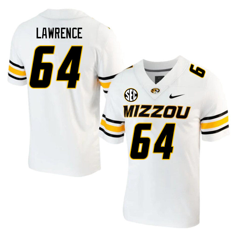 Men #64 Bobby Lawrence Missouri Tigers College 2023 Football Stitched Jerseys Sale-White